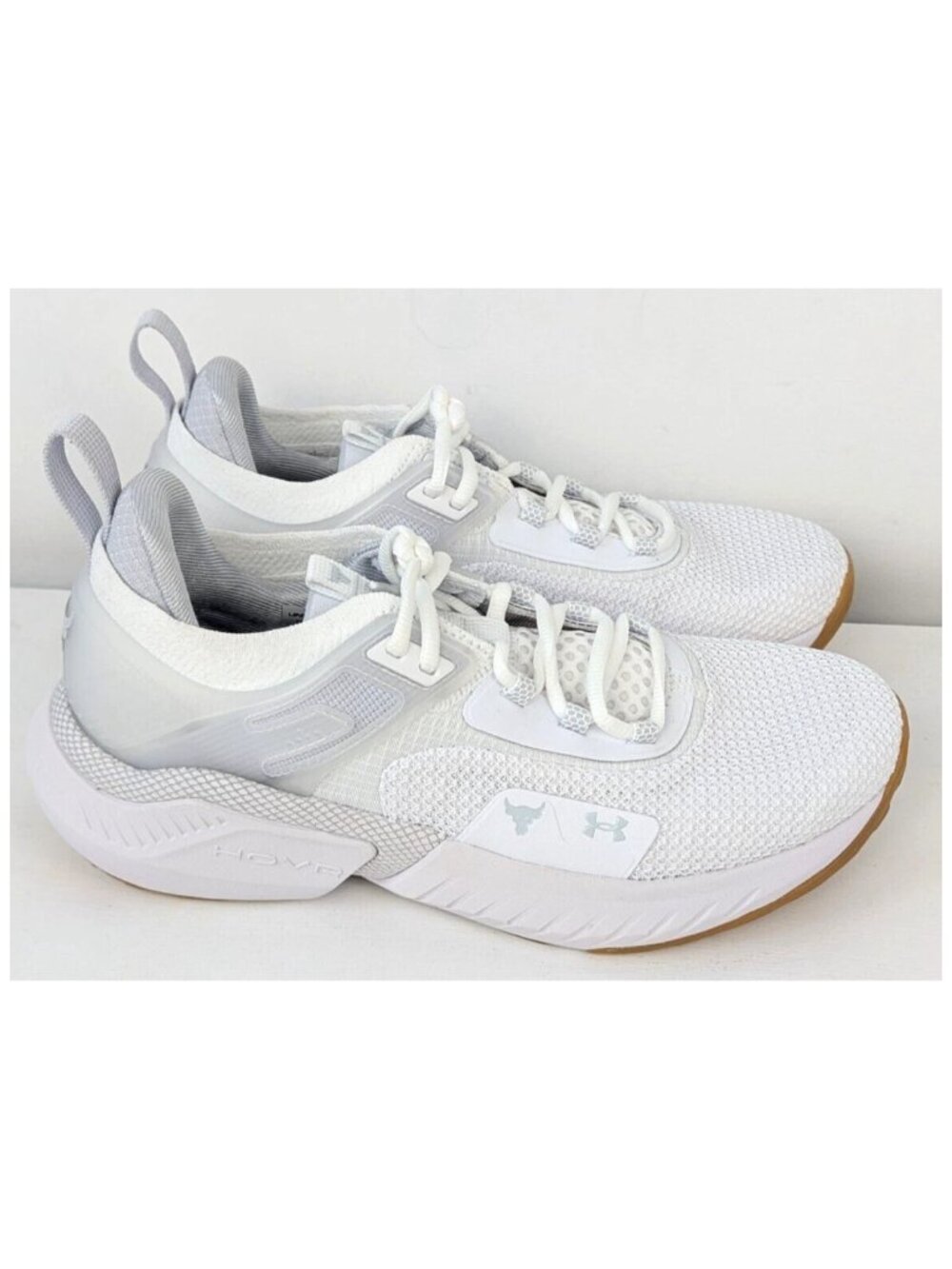 Size 7.5-Men's Under Armour Project Rock 5 White Gum Training Shoes